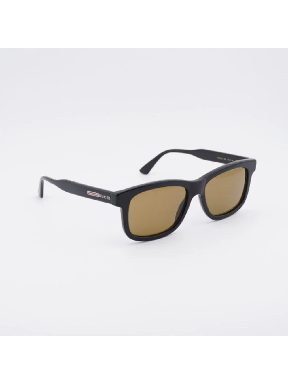 Gucci GG0824S 006 Men Sunglasses Black Rectangle Frame, Brown Lenses